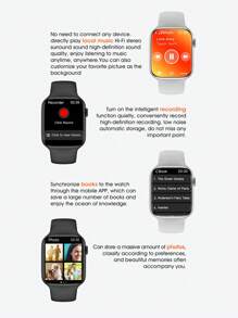 Microwear Smart Watch With 2.07" HD AMOLED Screen,Fitness Tracker Multiple Sport Modes Smartwatch With Heart Rate Blood Oxygen And Sleep Monitor,IP68 Waterproof Smart Watches For Men Women,Silver