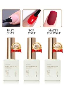 XEIJAYI 1瓶15毫升哑光免擦洗底油持久UV可卸甲油二合一凝胶指甲油 - 無色 - 查看 3