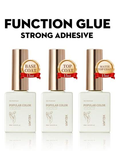 XEIJAYI 1pc 15ml Matte Top Coat No Wipe Base Coat Long Lasting UV Soak Off Combination Gel Nail Polish