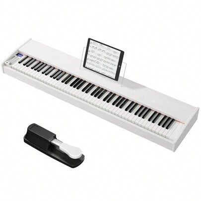 Full Size Weighted 88-Key Digital Piano Electric Hammer Action Keyboard Piano White