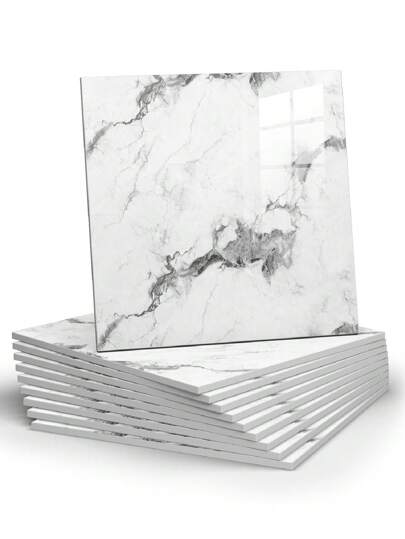 Marble Peel Stick Waterproof Shower Wand Panels, Backsplash Tile, PVC Panels Bathroom, Kitchen, Living Room 11.8"X11.8" Tiles, Renovation Stickers Paper, Wallpapers, ation Items Refresh Your Home, Festival Birthday Graduation