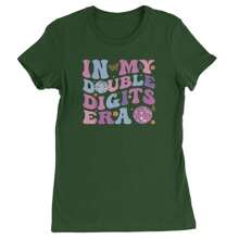 In My Double Digits Era Retro 10 Year Old 10th Birthday Womens T-Shirt - 黑色 - 查看 3