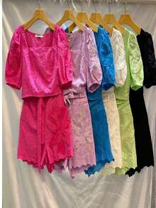 Msun Fashion Women's Set With Shorts - 黑色 - 查看 3