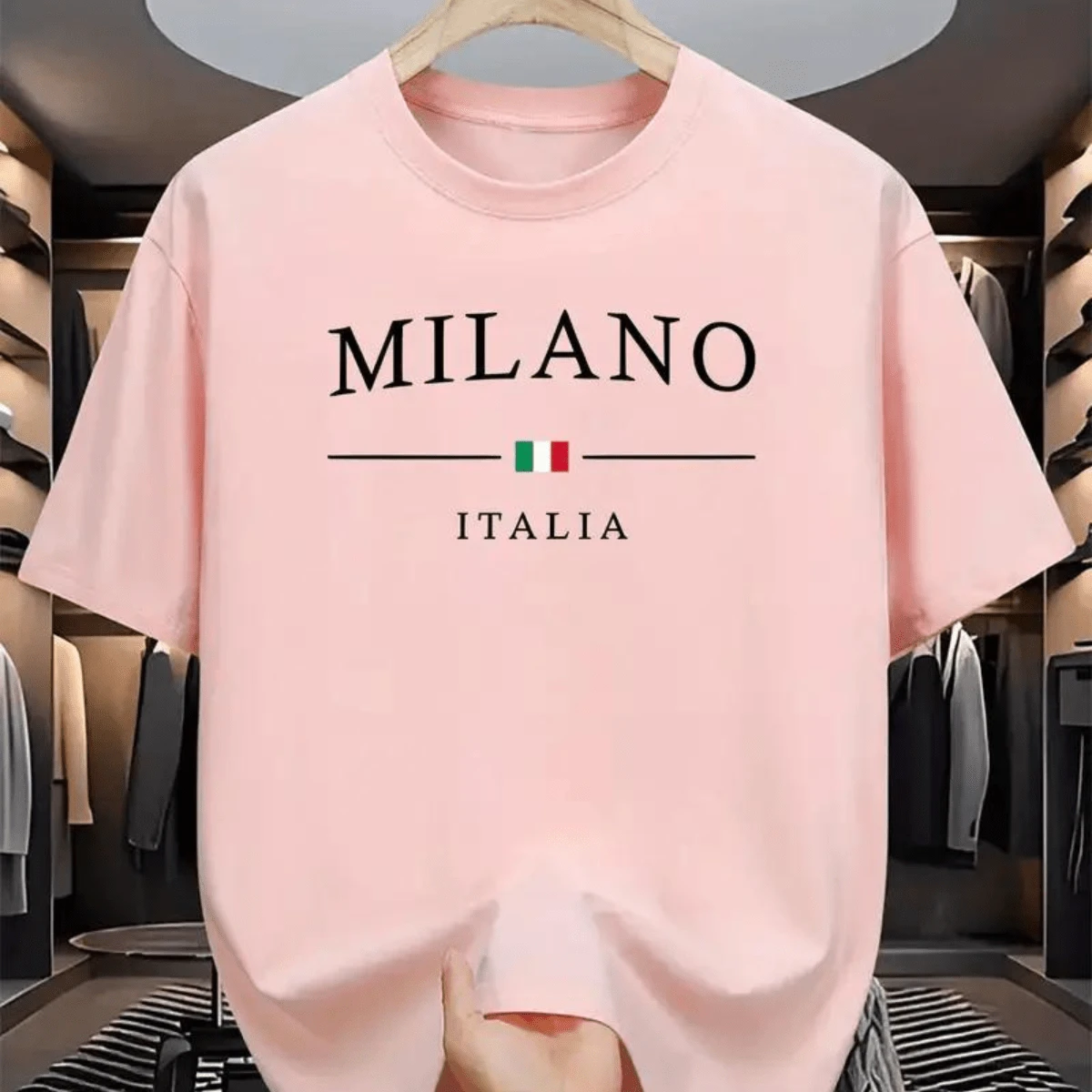 Mila T-Shirt New Release 100% Cotton Men's Lightweight Comfortable Stylish - Màu Hồng baby - Xem 1