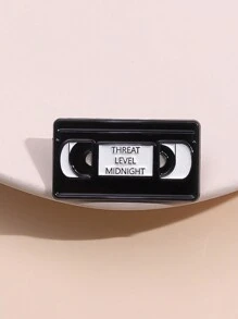 1pc THREAT LEVEL MIDNIGHT  Enamel Pin The VHS Tape Badge Black Cassette Brooch Music Jewelry Unisex Festival Halloween Present