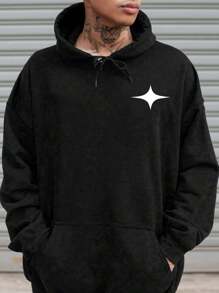 Sudadera con capucha casual con estampado de banda, sudadera con capucha de moda casual de otoño e invierno estilo Y2K