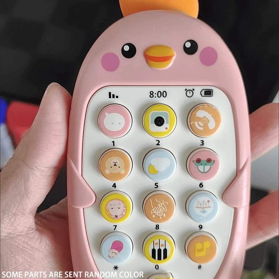 1 pieza Juguete de teléfono móvil de pollo de dibujos animados para juego de simulación, juego interactivo para niños pequeños, regalo de cumpleaños para niños - Azul - Ver 10