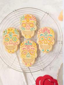 1 pieza Cortador de galletas con sello de calavera de Halloween, herramienta decorativa de repostería y manualidades - Multicolor - Ver 9