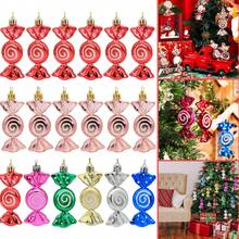 6 chiếc kẹo Giáng sinh đầy màu sắc trang trí treo lấp lánh kẹo gậy đồ trang trí cây thông Noel kẹo bạc hà đồ trang trí với dây thừng cho tiệc Giáng sinh trang trí nhà, Giáng sinh - Nhiều màu - Xem 2