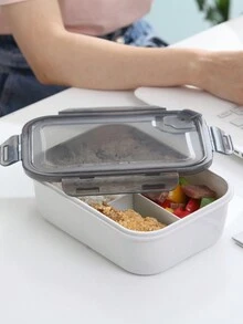 1pc 3-Compartment Bento Lunch Box, Bento Box Adult Lunch Box, Adult/Student Lunch Container,Microwave Safe, Anti-Scald, Leak-Proof Bento Box,Adult/Student Lunch Container, Microwave Heating/Dishwasher Cleaning, Suitable For School, Work, Travel And Camping School Supplies,Back To School - Multicolor - View 3