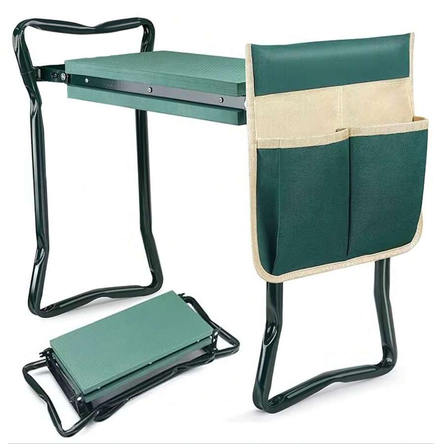 Garden Kneeler And Seat - Heavy Duty Folding Stool For Gardening, Protects Knees And Back, Supports Up To 330 Lbs - Ideal For Gardeners - màu xanh lá - Xem 1