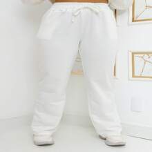 Pantalona Style Trousers In Sweatshirt Fabric Comfort And Elegance In One Piece. - White - View 1