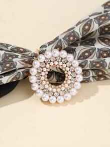 1 chiếc kẹp khăn quàng cổ họa tiết hình học đính ngọc trai giả và đá giả sang trọng, trâm cài quần áo đa năng dành cho phụ nữ phụ kiện ngày lễ tình nhân ngày lễ tình nhân - A - Xem 18