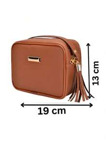 Women's Bag Kit 2 Pieces Medium Square Caramel Crossbody + Small Oval Black Crossbody - Nhiều màu - Xem 7