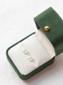 Customized Numeric Earrings, Year Earrings, Unisex Stainless Steel Jewelry, Date Stud Earrings, Ball Stud Earrings, Personalized Gift, Earrings - Silver - View 7