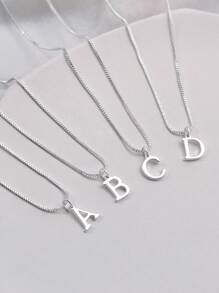 Magic Fish 1pc Classic 26 Alphabet Letter Necklace A-Z Initial Pendant Necklace Stainless Steel Jewelry Gift, Suitable For Daily Wear