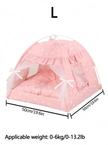 1pc Floral Cooling Breathable Washable Lightweight Pet Tent Suitable For Small Cats And Dogs, For Indoor And Outdoor Use, All Seasons - Pink - View 17