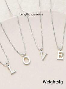 Magic Fish 1pc Classic 26 Alphabet Letter Necklace A-Z Initial Pendant Necklace Stainless Steel Jewelry Gift, Suitable For Daily Wear