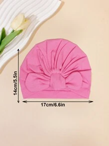 3 pièces Bonnets de nouveau-né unicolore, convient pour un porter quotidien, casquette décorée d'un nœud papillon