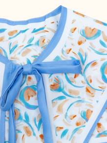 1pc Fashionable Women/Girls Floral Pattern Elegant Decorative Scarf/Collar Piece For Daily Wear - Blue - View 6