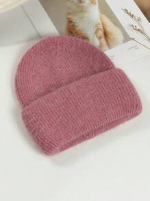 1顶针织帽，女士秋冬帽，针织帽，保暖耳罩，男士帽，户外滑雪保暖毛绒帽，纯色时尚休闲简约大帽 - 針織帽 - 查看 14