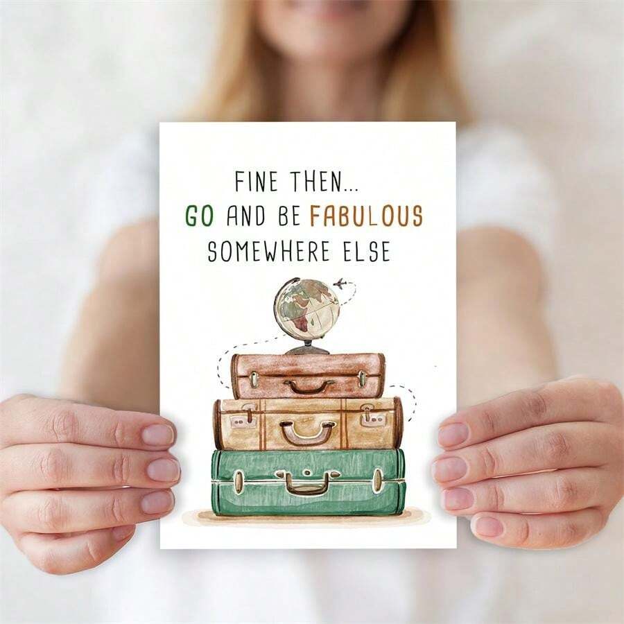 YiKaLus Abschiedskarte Für Kollegen – Freche Karte „Happy Coworker“, 20,5x13,5 Cm, Leinen-Karton