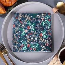 AFYPRTY 15 chiếc/túi khăn ăn Giáng sinh Khăn ăn dập vàng 6,5 inch Quả mọng Holly in trang trí lễ hội thích hợp cho trang trí Giáng sinh Nhà hàng Nhà bếp Quầy bar Vật dụng, Khuyến mãi Giáng sinh vui vẻ - Nhiều màu - Xem 2