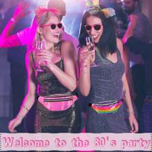 80s Fancy Dress For Women Girls, 1980s Party Costume Accessories Set Bumbag Leg Warmer Earrings Fishnet Gloves Necklace Eyeglasses Bracelet Headband, Retro Outfit For 80s Party/Dress Up Day, Rainbow Valentine's Day Valentines Prom Halloween