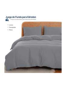 Duvet Cover Set For Queen Comforter - Grey - View 3