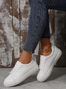 Women White Casual Sneakers - White - View 1