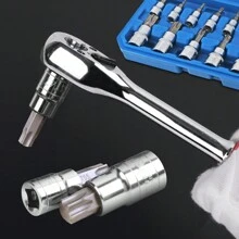 Bộ 13 đầu lục giác hoa, ổ cắm đầu lục giác sao, trình điều khiển đầu sao T8-T70 1/4" 3/8" 1/2" - Màu xanh lam - Xem 5