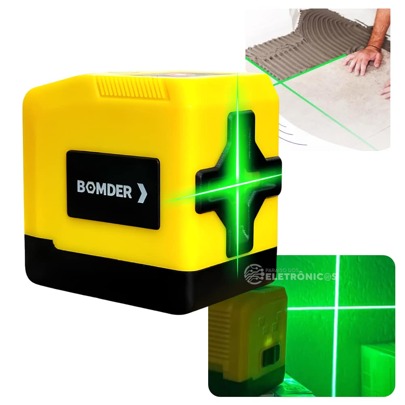 Nível Laser Profissional Alta Precisão Com Ajuste Automático e Suporte Magnético Esquadro Cor Verde – BOM6209