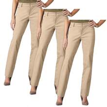 3-Pack Women's Super Stretchy Slim Fit Ponte Pants - Khaki - Khaki - Khaki - View 1