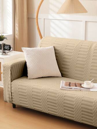 1 件几何提花沙发套，简约风格弹力一体式沙发套，四季通用，防尘防猫抓，客厅装饰