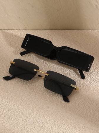 2 件男士复古韩式个性优雅美学时尚眼镜组合适合日常生活驾驶露营街头快照装饰万圣节外观街头风格和适合毛衣夹克运动衫连帽衫皮裤和工装裤适合夏季海滩度假、户外、旅行、返校、学院风、学校外观