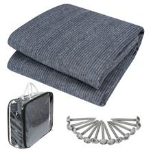 YUENFONG Awning Carpet, Outdoor Camping Mat, Carpet For Tent, Mobile Home Made Of HDPE, Waterproof Tent Tarpaulin With Eyelets (2.5x3m, 2.5x4m, 2.5x5m, 3x3m, 3x4m, 3x5m, 3x6m, 4x5m, 4x6m) - 灰藍色-2.5*3m - 查看 1