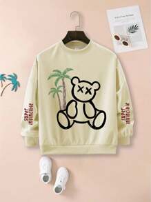 Girls Crew Neck Long Sleeve Sweatshirt - Apricot - View 3