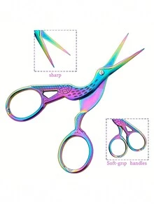 Professional Bionic Crane Type Eyebrow Trimming Scissors For Eyebrow Nose Hair Beard Ear Hair All Kinds Of Hair Trimming Neutral And Neutral Makeup Care Scissors Salon And Nail Art Embroidery Scissors Thread Scissors Household Eyebrow Trimming Scissors,Nail Supplies,Nail Tools,Nail Art Tools,Back To School,Nails,Nail Tools For Press On Nails - Multicolor - View 7