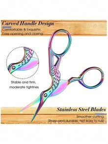 Professional Bionic Crane Type Eyebrow Trimming Scissors For Eyebrow Nose Hair Beard Ear Hair All Kinds Of Hair Trimming Neutral And Neutral Makeup Care Scissors Salon And Nail Art Embroidery Scissors Thread Scissors Household Eyebrow Trimming Scissors,Nail Supplies,Nail Tools,Nail Art Tools,Back To School,Nails,Nail Tools For Press On Nails - Multicolor - View 5