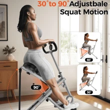 Flybird Pink Squat Machine Rowing Machine For Home 2 In 1 Rower & Squat Assist Workout Foldable Rower For Home Full Body Worikout Adjustable 4 Resistance Bands 330lbs - 灰色 - 查看 3