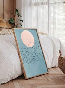 1入現代豪華客廳/玄關裝飾畫，抽象藍天鳥類藝術背景，北歐風格垂直掛畫 - 彩色 - 查看 4