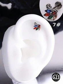 1 件时尚钛金属唇钉内螺纹耳钉天鹅叶天鹅 5A 氧化锆石 G23 植入级唇钉心形耳环鼻环鼻中隔珠宝月亮猫爪耳环铰链鼻中隔环眼海螺耳轮耳钉唇钉梦露唇环唇钉顶部螺丝平背耳环耳钉海螺唇钉梦露美杜莎唇鼻穿孔女士日常佩戴圣诞节和万圣节礼物情人节 - 彩色 - 查看 14