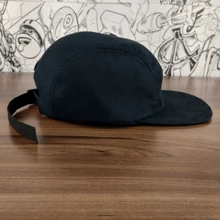 Anth Co Original Premium Suede Strapback 5 Panel Skater Cap Straight Brim Bear Embroidered StreetwearBearStreet StyleFabricEmbroidery - 黑色 - 查看 6