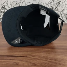 Anth Co Original Premium Suede Strapback 5 Panel Skater Cap Straight Brim Bear Embroidered StreetwearBearStreet StyleFabricEmbroidery - 黑色 - 查看 8