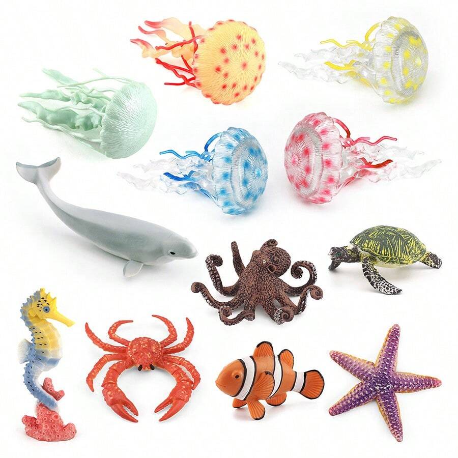 1pc/8pcs Realistic Sea Life Animal Model Toys