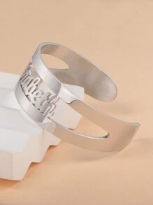 Pulsera de brazalete ancho personalizada con nombre en inglés, accesorio de moda único, regalo para el Día de la Madre, San Valentín, cumpleaños, aniversario, amigos, estudiantes, Navidad