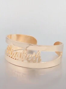 Pulsera de brazalete ancho personalizada con nombre en inglés, accesorio de moda único, regalo para el Día de la Madre, San Valentín, cumpleaños, aniversario, amigos, estudiantes, Navidad
