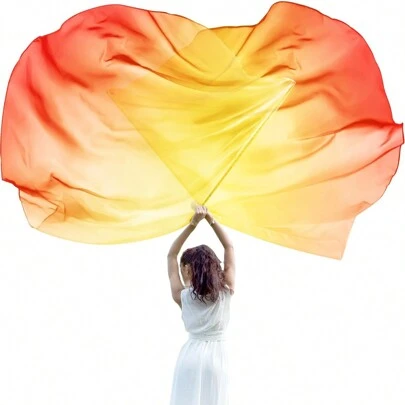 1 件渐变半圆旗、肚皮舞手旗、体育赛事开幕式表演彩色围巾