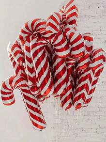 5 件装圣诞节拐杖糖铝箔气球圣诞老人拐杖气球圣诞新年派对装饰圣诞节家居装饰，圣诞节 - 彩色 - 查看 1