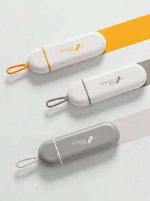 旅行药丸整理器，3 格便携式拉出式药盒，带硅胶挂钩，带防潮条的随身药盒，小药盒，完美的礼物，适用于办公室、旅行、健身房旅行必需品学校返校学校用品假日露营假日必需品度假配件迷你夏季 - 彩色 - 查看 4